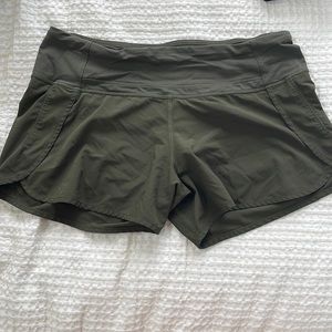 Lululemon green workout shorts. Size 8